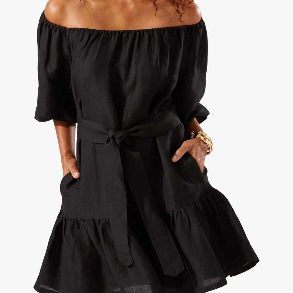 Tommy Bahama Black Off-Shoulder Dress